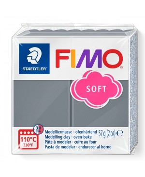 Modelinas Fimo Soft, 56g, T80 audros pilka