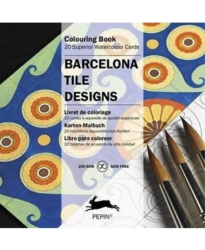 Atvirukai meniniam spalvinimui Pepin Press - Barcelona Tile Design