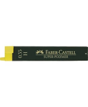 Grafito šerdelės Faber Castell automatiniam pieštukui, H, diam. 0.35 mm, ilgis 60mm, 12 vnt. dėžutėje
