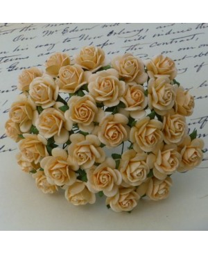 Popierinės gėlytės Promlee Flowers - Autumn Gold Open Roses SAA-015-15, 15mm, 10vnt.