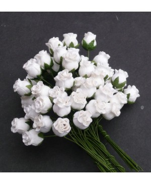 Popierinės gėlytės Promlee Flowers - White Hip Rosebuds SAA-091, 8-13mm, 10vnt