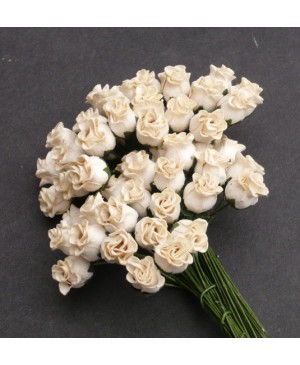 Popierinės gėlytės Promlee Flowers - Deep Ivory Hip Rosebuds SAA-092, 8-13mm, 10vnt