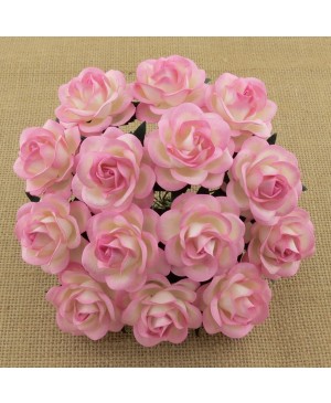 Popierinės gėlytės Promlee Flowers - Pink-Ivory Trellis Roses SAA-105-35, 35mm, 10vnt.