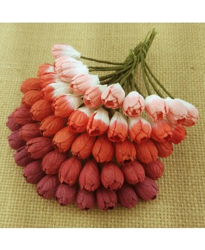 Popierinės gėlytės Promlee Flowers - Mixed Red Tulip SAA-124, 10mm, 10vnt.