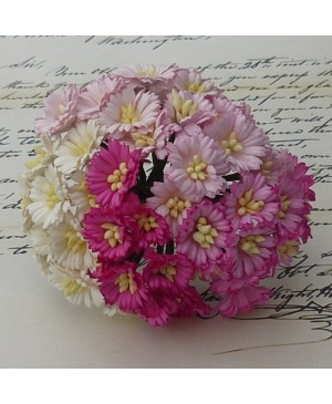 Popierinės gėlytės Promlee Flowers - Mixed Pink-White Cosmos Daisy SAA-148 , 25mm, 10vnt.
