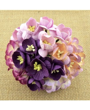 Popierinės gėlytės Promlee Flowers Mixed Purple-Lilac Cherry Blossoms SAA-245, 25mm, 10vnt.
