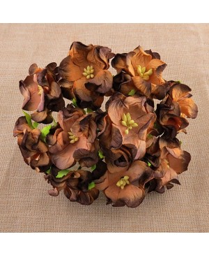 Popierinės gėlytės Promlee Flowers - Chocolate Brown Gardenia SAA-349-35, 35mm, 5vnt.
