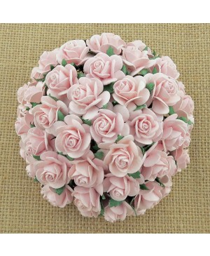 Popierinės gėlytės Promlee Flowers - Pink Mist Open Roses SAA-351-15, 15mm, 10vnt.