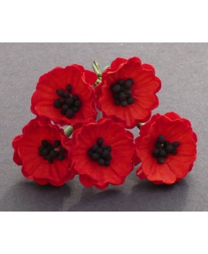 Popierinės gėlytės Promlee Flowers - Red Poppy SAA-367, 20mm, 10vnt.