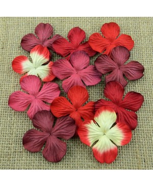 Popierinės gėlytės Promlee Flowers - Mixed Red Hydrangea blooms SAA-384-25, 25mm, 10vnt.