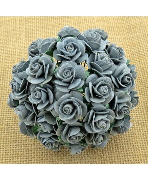 Popierinės gėlytės Promlee Flowers - Parma Grey Open Roses SAA-491-15, 15mm, 10vnt.
