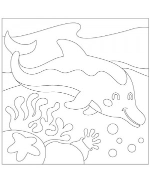 Eskizas smėlio tapybai Delfinas, 20x20cm (SCH-170)
