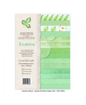 Skrebinimo popieriaus rinkinys LemonCraft - Leaves 02, A4, 14 lapų, 200 g/m²