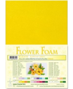 Putgumė Leane Creatief - Flower Foam Foamiran - Saulėgrąžų geltona, 0.8mm, A4, 10 lapų      