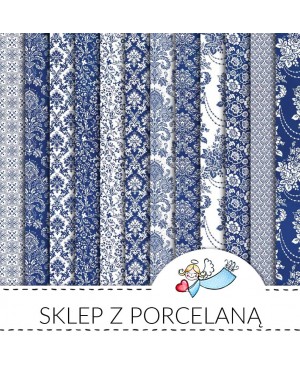 Skrebinimo popierius Galeria Papieru - Blue Porcelain, 200 g/m², 30.5x30.5cm, 12 lapų