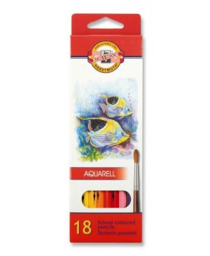 Akvareliniai pieštukai Koh-I-Noor 18 spalvų
