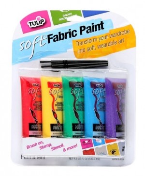 Tekstilės dažų rinkinys Tulip Matte Brush-On Soft Fabric Paint Primary 5 spalvos x 26.5ml