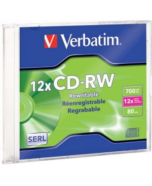 Daugkartinio įrašymo diskas Verbatim CD-RW 12x , 700MB / 80min 