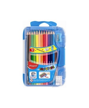 Spalvoti pieštukai Maped Color Peps Smart Box, 12 spalvų plastikinėje dėžutėje 