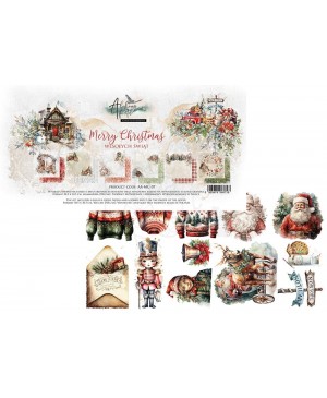 Skrebinimo popieriaus rinkinys Alchemy of Art - Merry Christmas, 30.5x30.5cm, 250g/m², 6 lapai