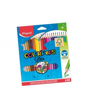 Spalvoti pieštukai Maped Color Peps Star FSC 24 spalvos	