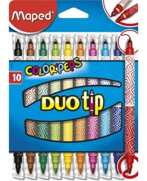 Flomasteriai Maped Color Peps Long Life Duo Tip 10 spalvų	