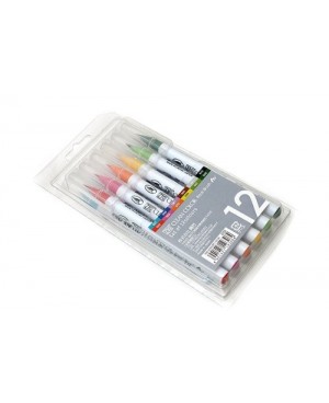 Rašikliai teptukiniai ZIG Clean Color Real Brush, 12 spalvų	