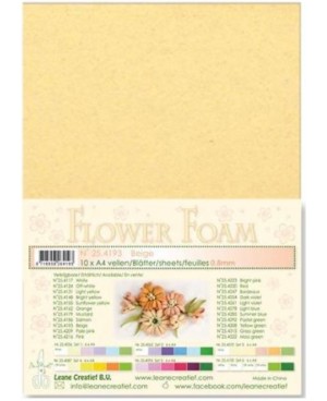 Putgumė Leane Creatief - Flower Foam Foamiran - Kūno gelsva, 0.8mm, A4, 10 lapų      	