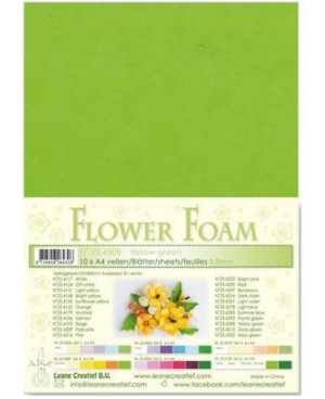 Putgumė Leane Creatief - Flower Foam Foamiran - Šviesi žalia, 0.8mm, A4, 10 lapų      	