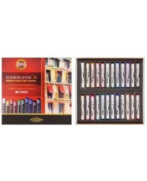 Spalvotos sausos pastelės rinkinys Koh-I-Noor Toison D'or - Soft, 24 spalvų	
