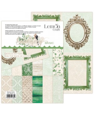 Skrebinimo popieriaus rinkinys LemonCraft - Greenery, 15.24x20.32cm, 12 lapų, 250 g/m²	