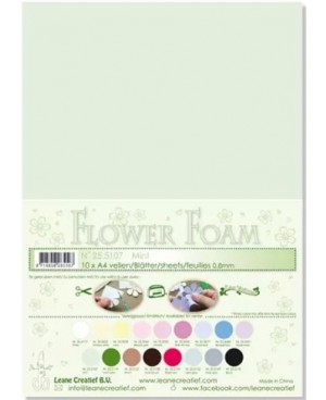 Putgumė Leane Creatief - Flower Foam Foamiran - Mėtų žalsva, 0.8mm, A4, 10 lapų      	