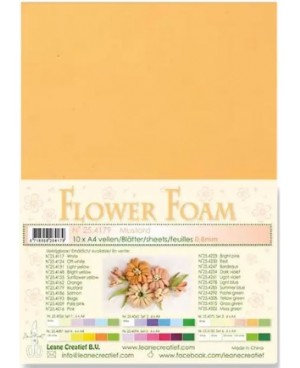Putgumė Leane Creatief - Flower Foam Foamiran - Garstyčių oranžinė, 0.8mm, A4, 10 lapų      	