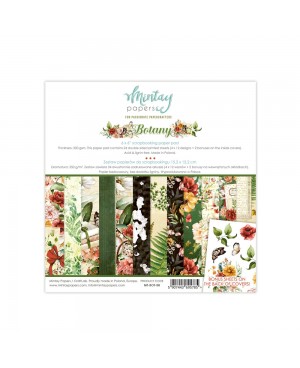 Skrebinimo popieriaus rinkinys Mintay - Botany, 15.2x15.2cm, 240g/m², 24 lapų	