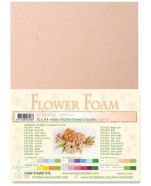 Putgumė Leane Creatief - Flower Foam Foamiran - Lašišos rausva, 0.8mm, A4, 10 lapų      	