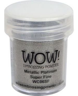 Reljefavimo pudra WOW! 15ml WC06SF Metallic Platinum Super Fine	